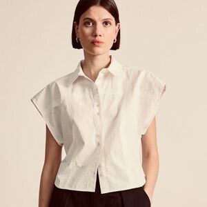 NWT Apiece Apart Toni Sleeveless Top In Cream/Off White Color Button-Up SZ 0